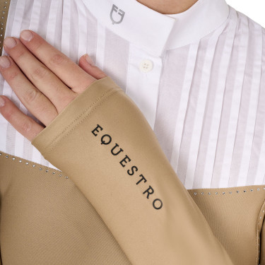 Wedstrijdpolo Dames Lange Mouwen met Strass Equestro