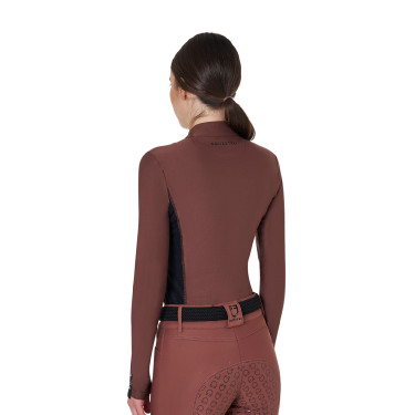 Dames Trainingspolo Lange Mouwen Equestro Bruin Dames Trainingspolo Lange Mouwen Equestro Bruin