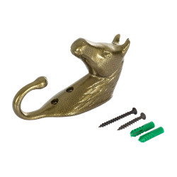 Aluminium Gekleurde Hoofdstelhouder Paardenhoofd Umbria Equitazione Goud Aluminium Gekleurde Hoofdstelhouder Paardenhoofd Umbria Equitazione Goud