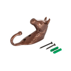 Aluminium Gekleurde Hoofdstelhouder Paardenhoofd Umbria Equitazione Bruin