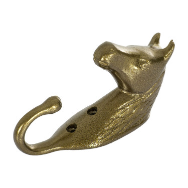 Aluminium Gekleurde Hoofdstelhouder Paardenhoofd Umbria Equitazione Goud Aluminium Gekleurde Hoofdstelhouder Paardenhoofd Umbria Equitazione Goud