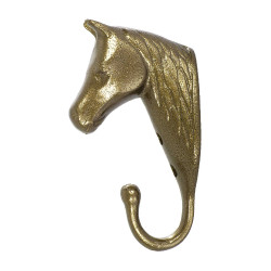 Aluminium Gekleurde Hoofdstelhouder Paardenhoofd Umbria Equitazione Goud Aluminium Gekleurde Hoofdstelhouder Paardenhoofd Umbria Equitazione Goud