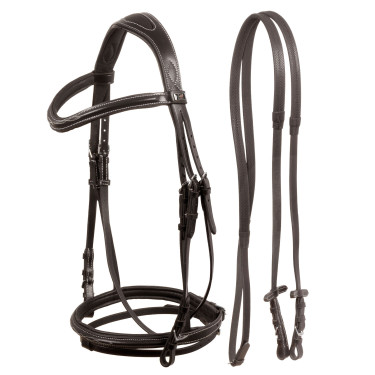 Bridon Supreme met Contrasterende Stiksels en Supreme Teugels Bruin Bridon Supreme met Contrasterende Stiksels en Supreme Teugels Bruin