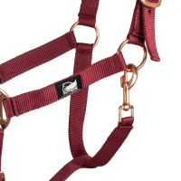 Nylon Halster Rose Gold Line met Supreme Lijn Bordeaux Nylon Halster Rose Gold Line met Supreme Lijn Bordeaux