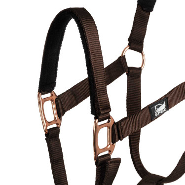 Nylon Halster Rose Gold Line met Supreme Lijn Bruin