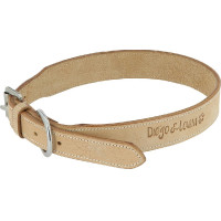 Leren halsband Diego & Louna voor honden Natuurlijk