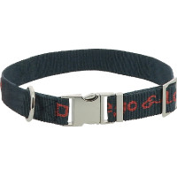 Nylon halsband Diego & Louna voor honden Antraciet / koraal