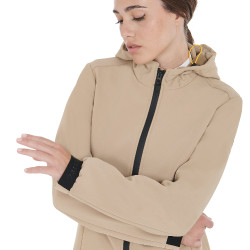 Aangesloten softshell damesjas met verborgen zakken Equestro Beige
