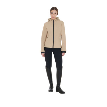 Aangesloten softshell damesjas met verborgen zakken Equestro Beige