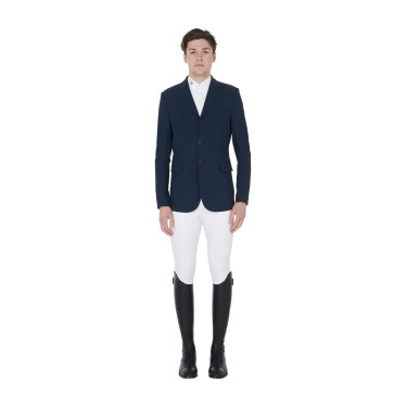 Wedstrijdjas voor heren in geperforeerde technische stof Equestro Marineblazer Marineblauw Wedstrijdjas voor heren in geperforeerde technische stof Equestro Marineblazer Marineblauw