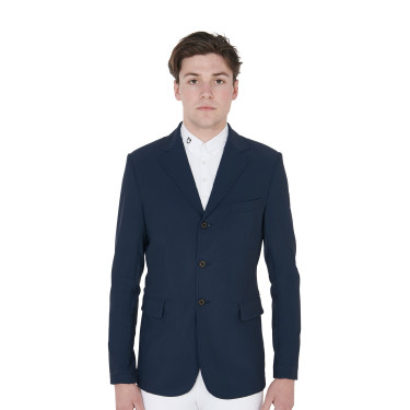 Wedstrijdjas voor heren in geperforeerde technische stof Equestro Marineblazer Marineblauw Wedstrijdjas voor heren in geperforeerde technische stof Equestro Marineblazer Marineblauw