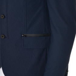 Wedstrijdjas geperforeerd heren 3 knopen Equestro Marineblazer Marineblauw