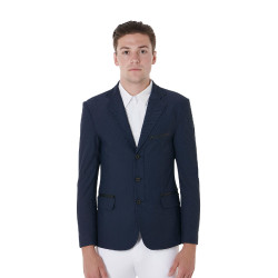 Wedstrijdjas geperforeerd heren 3 knopen Equestro Marineblazer Marineblauw