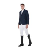 Wedstrijdjas geperforeerd heren 3 knopen Equestro Marineblazer Marineblauw