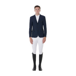 Wedstrijdjas geperforeerd heren 3 knopen Equestro Marineblazer Marineblauw