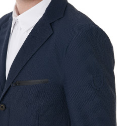 Wedstrijdjas geperforeerd heren 3 knopen Equestro Marineblazer Marineblauw