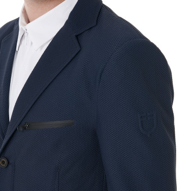 Wedstrijdjas geperforeerd heren 3 knopen Equestro Marineblazer Marineblauw