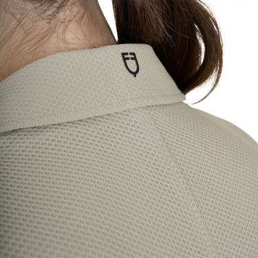 Wedstrijdjas dames geperforeerd 4 knopen Equestro Oxfordbruin Roze