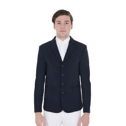 Wedstrijdjas voor heren met contrasterend geborduurd logo Equestro Marineblazer Marineblauw