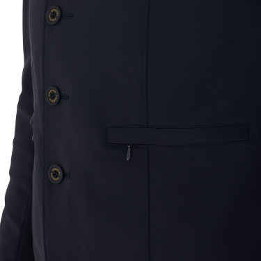Wedstrijdjas voor heren met contrasterend geborduurd logo Equestro Marineblazer Marineblauw
