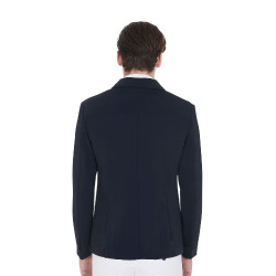 Wedstrijdjas voor heren met contrasterend geborduurd logo Equestro Marineblazer Marineblauw