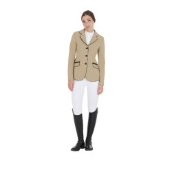 Wedstrijdjas dames in technische stretchstof Equestro Wierook Beige