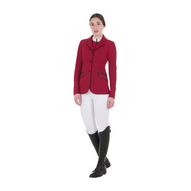Wedstrijdjas dames in technische stretchstof Equestro Scooter Beige