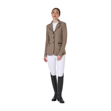 Wedstrijdjas dames in technische stretchstof Equestro Walnoot Bruin Wedstrijdjas dames in technische stretchstof Equestro Walnoot Bruin