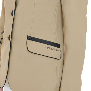 Wedstrijdjas dames in technische stretchstof Equestro Wierook Beige