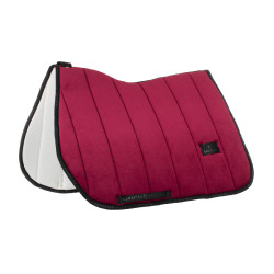 Fluwelen en technisch stoffen springzadeldek Equestro Wijn / zwart Rood Fluwelen en technisch stoffen springzadeldek Equestro Wijn / zwart Rood