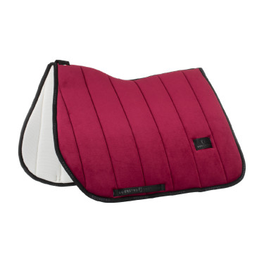 Fluwelen en technisch stoffen springzadeldek Equestro Wijn / zwart Rood Fluwelen en technisch stoffen springzadeldek Equestro Wijn / zwart Rood