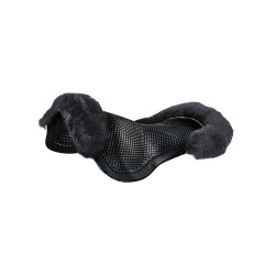 Gel schokdemper pony met uitsnijding en rand van schapenvacht Classic Acavallo Zwart / grijs