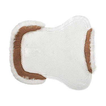 Gel schokdemper pony met uitsnijding en rand van schapenvacht Classic Acavallo Transparant / wit