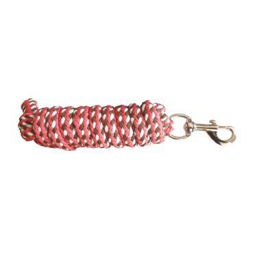 Lange tricolore strop Lichtbruin / roze / wit