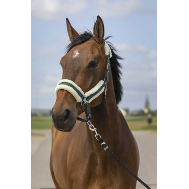 Halster Equithème Nylon Schapenvacht Groen / wit