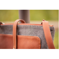 Pénélope Pablito tas groot model Chevronpatroon / cognac Bruin