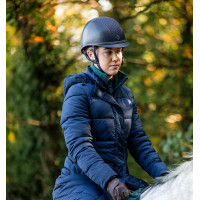 Lange gewatteerde damesjas Horseware Verve Marine Marineblauw