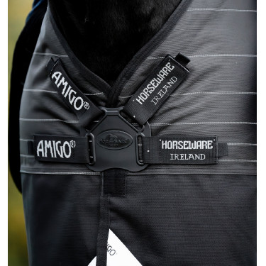 Horseware Amigo 1200D FieldSafe Reflectech Plus Turnout deken 250 g Zwart / zwart reflecterend