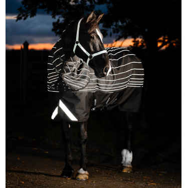 Horseware Amigo 1200D FieldSafe Reflectech Plus Turnout deken 250 g Zwart / zwart reflecterend Horseware Amigo 1200D FieldSafe Reflectech Plus Turnout deken 250 g Zwart / zwart reflecterend