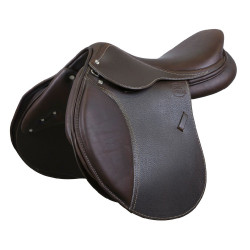 Eric Thomas Elite gemengde zadel met nerfleder Havana Bruin Eric Thomas Elite gemengde zadel met nerfleder Havana Bruin