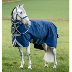 Horseware Amigo 1200D FieldSafe Plus buitenregendeken 50g Marine / titaangrijs / zilver Marineblauw