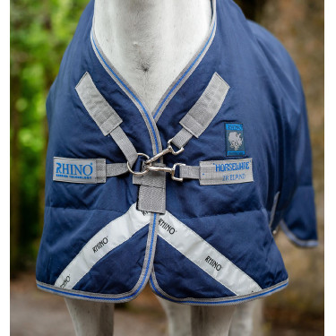 Buitendeken Horseware Rhino® Plus Pony 250g Zwart / titaniumgrijs / klassiek blauw Buitendeken Horseware Rhino® Plus Pony 250g Zwart / titaniumgrijs / klassiek blauw