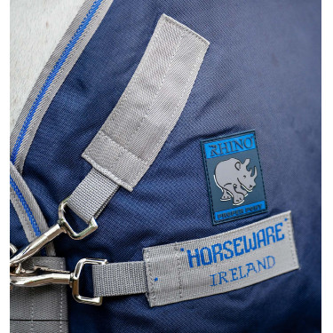 Buitendeken Horseware Rhino® Plus Pony 250g Zwart / titaniumgrijs / klassiek blauw Buitendeken Horseware Rhino® Plus Pony 250g Zwart / titaniumgrijs / klassiek blauw