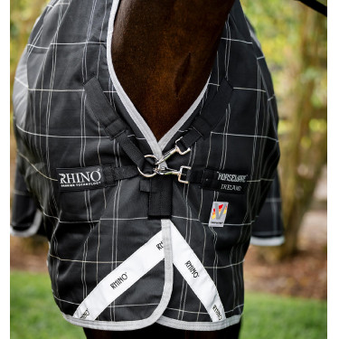 Horseware Rhino Wug Vari-Layer 450g deken Zwart / wit-grijze ruiten