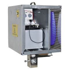 Geëlektrificeerde antidiefstalbehuizing AKO voor weideklok.