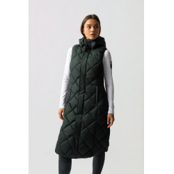 Lange mouwloze gewatteerde bodywarmer Gem B Vertigo Groene scarabee