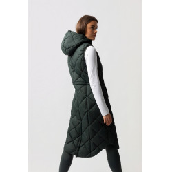 Lange mouwloze gewatteerde bodywarmer Gem B Vertigo Groene scarabee