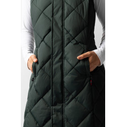 Lange mouwloze gewatteerde bodywarmer Gem B Vertigo Groene scarabee