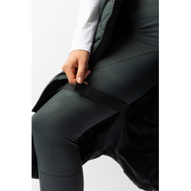 Lange mouwloze gewatteerde bodywarmer Gem B Vertigo Groene scarabee