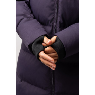 Lange gewatteerde damesjas Paloma Horze Zwarte nachtschade